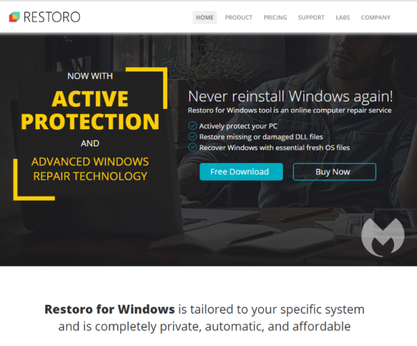 Restoro.com网站