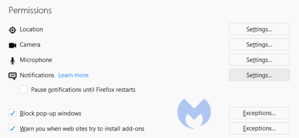 Firefox通知权限